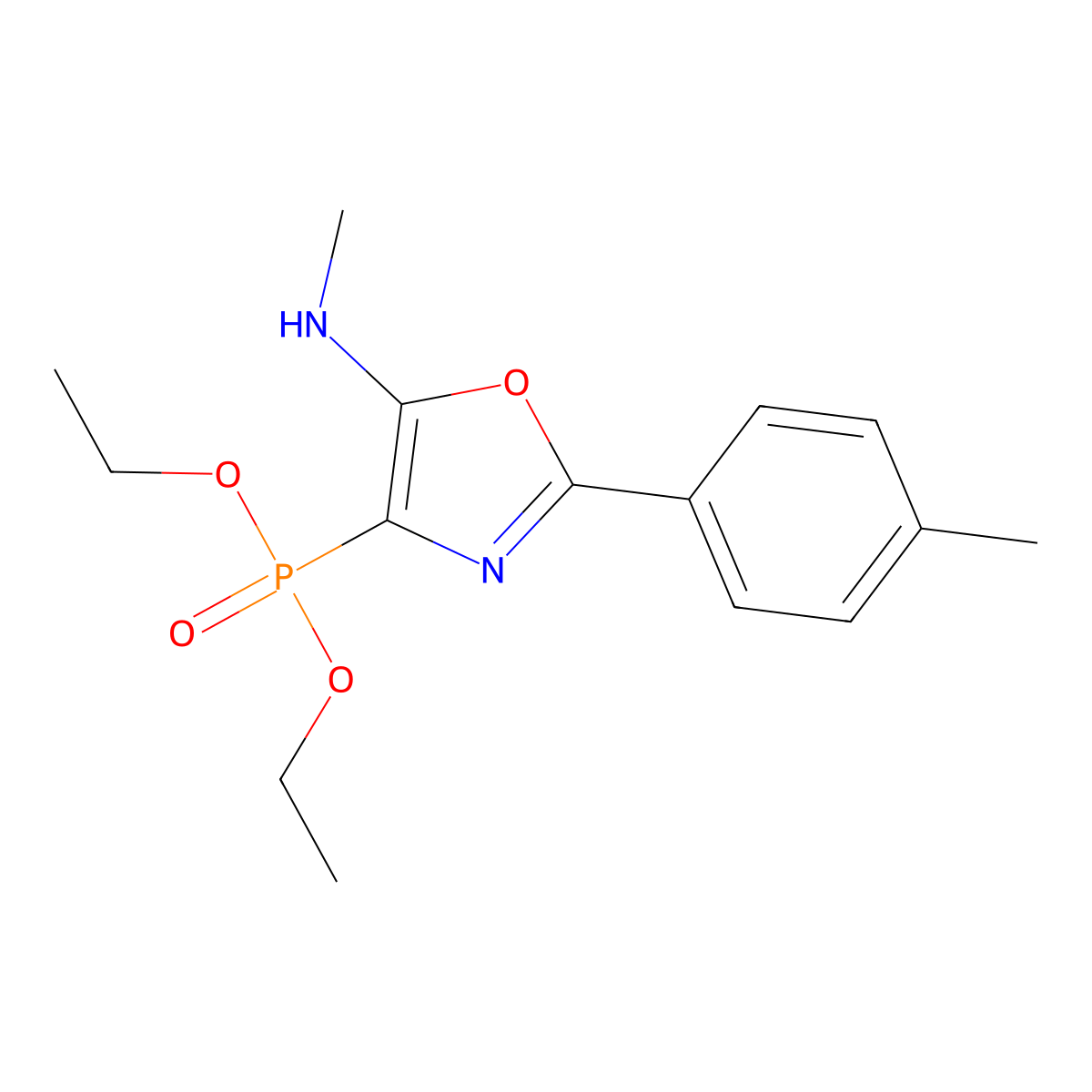 4-diethoxyphosphoryl-N-methyl-2-(4-methylphenyl)-1,3-oxazol-5-amine molecular structure, CAS 302928-66-1