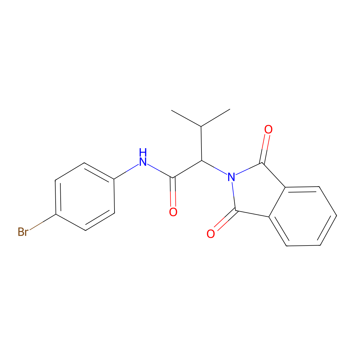 N-(4-bromophenyl)-2-(1,3-dioxoisoindol-2-yl)-3-methylbutanamide molecular structure, CAS 302928-76-3