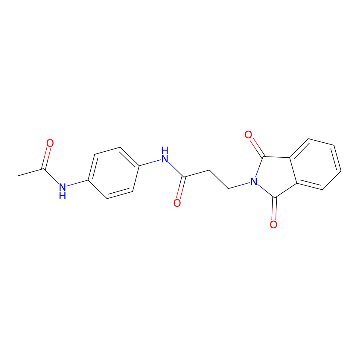 N-(4-acetamidophenyl)-3-(1,3-dioxoisoindol-2-yl)propanamide molecular structure, CAS 302928-77-4
