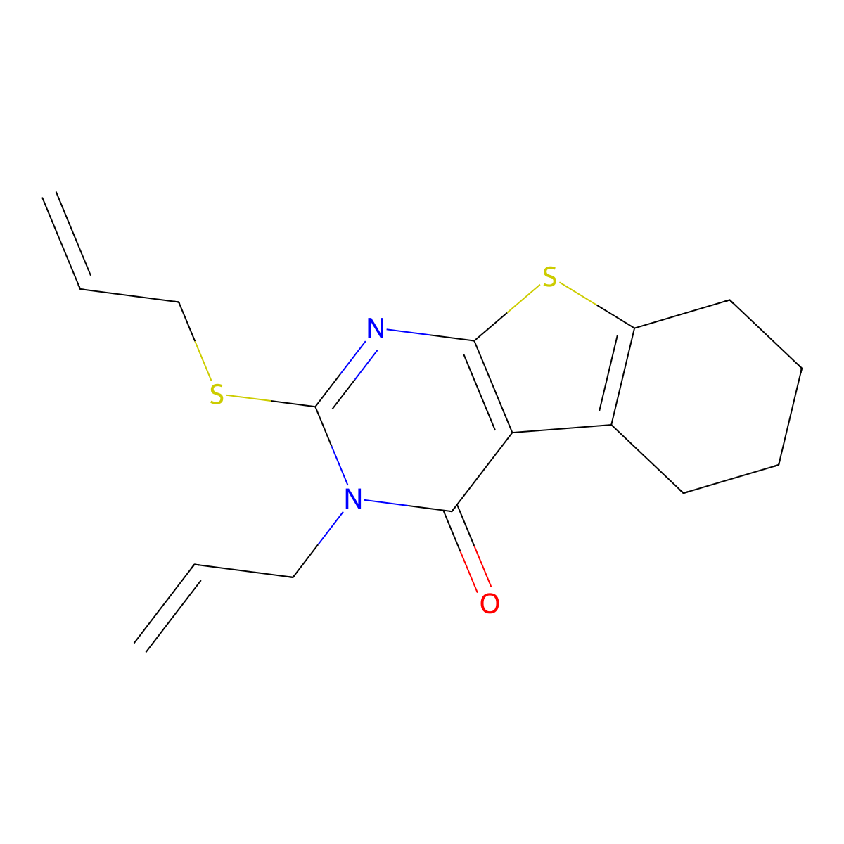 4-(Prop-2-en-1-yl)-5-(prop-2-en-1-ylsulfanyl)-8-thia-4,6-diazatricyclo[7.4.0.0^{2,7}]trideca-1(9),2(7),5-trien-3-one molecular structure, CAS 302929-57-3