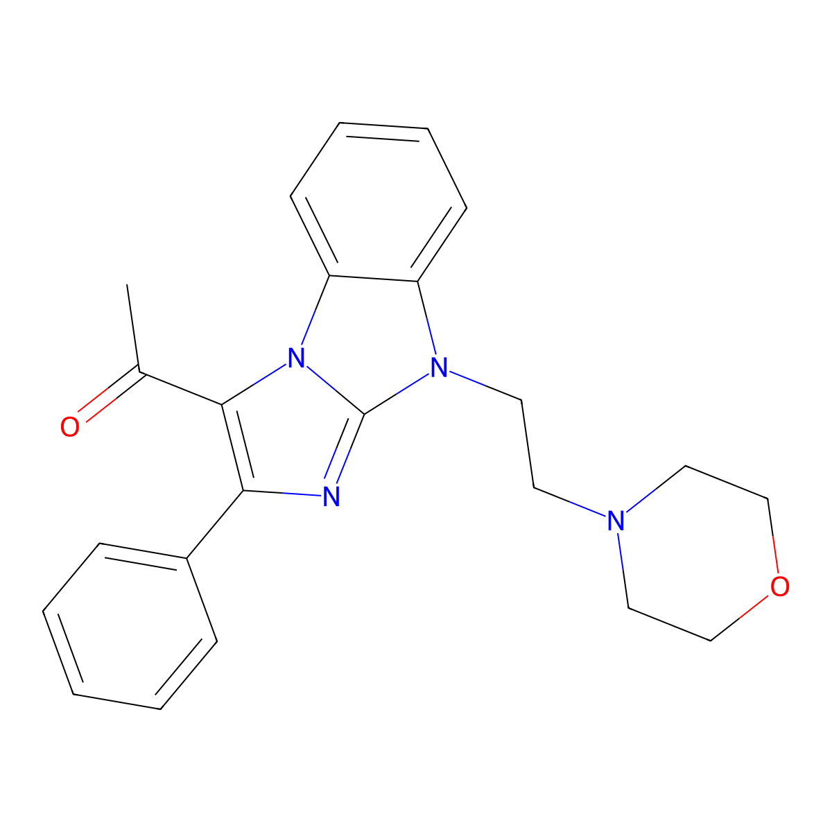 1-{9-[2-(morpholin-4-yl)ethyl]-2-phenyl-9H-imidazo[1,2-a]benzimidazol-3-yl}ethanone molecular structure, CAS 302930-38-7
