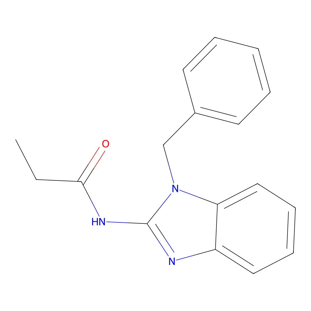 N-(1-benzylbenzimidazol-2-yl)propanamide molecular structure, CAS 302930-64-9