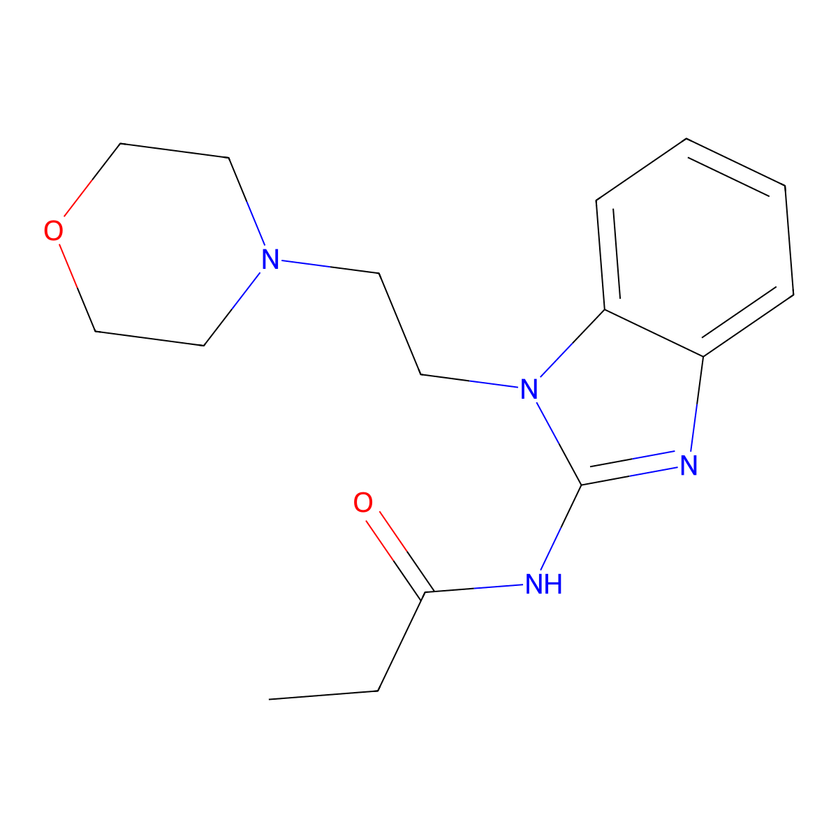 N-[1-(2-morpholin-4-ylethyl)benzimidazol-2-yl]propanamide molecular structure, CAS 302930-65-0