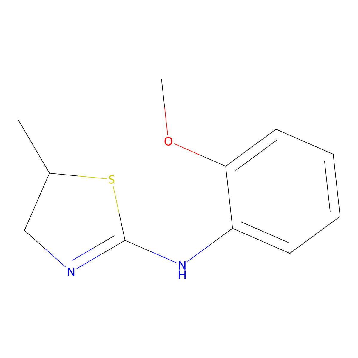 N-(2-Methoxyphenyl)-5-methyl-4,5-dihydro-1,3-thiazol-2-amine molecular structure, CAS 302931-43-7