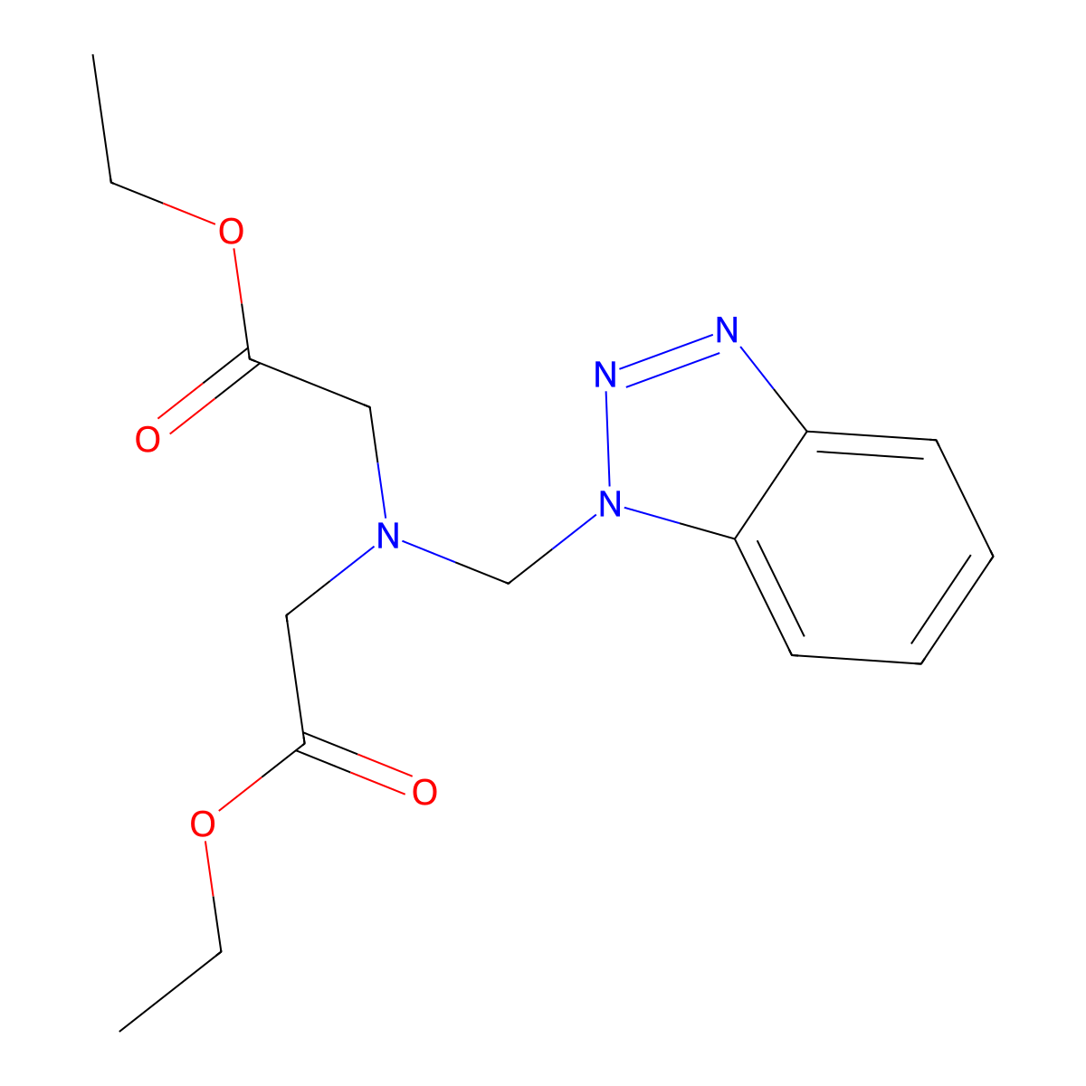 Ethyl 2-[(1H-1,2,3-benzotriazol-1-ylmethyl)(2-ethoxy-2-oxoethyl)amino]acetate molecular structure, CAS 302932-28-1