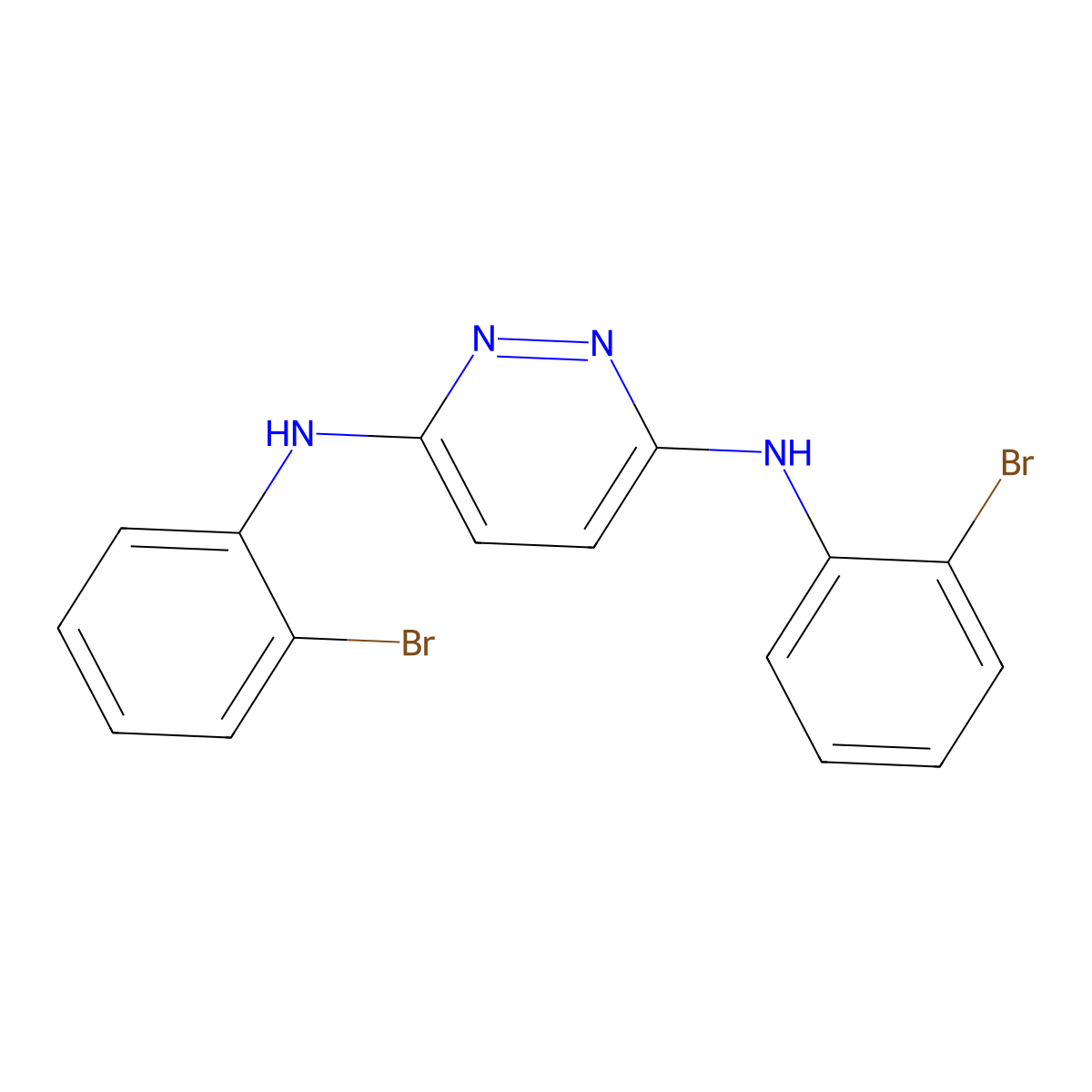N3,N6-bis(2-bromophenyl)pyridazine-3,6-diamine molecular structure, CAS 302933-19-3