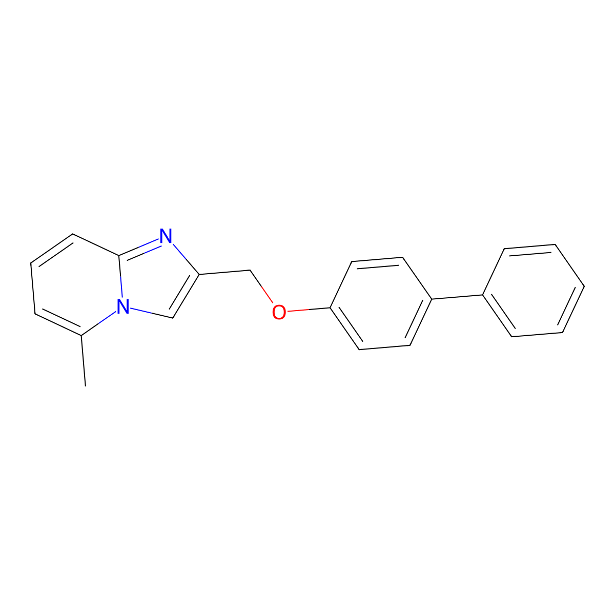 5-Methyl-2-[(4-phenylphenoxy)methyl]imidazo[1,2-a]pyridine molecular structure, CAS 302935-13-3