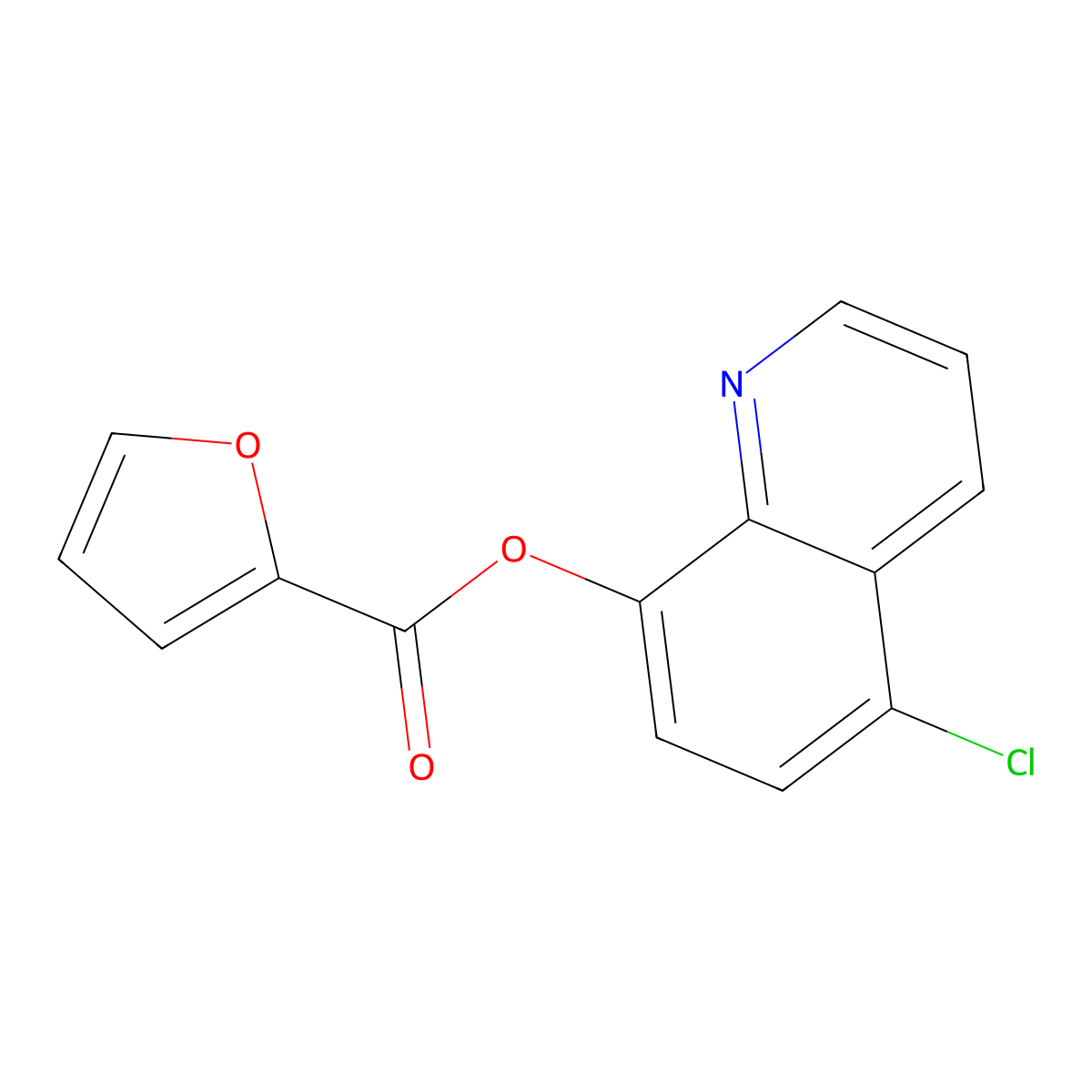 Furan-2-carboxylic acid 5-chloro-quinolin-8-yl ester molecular structure, CAS 302935-18-8