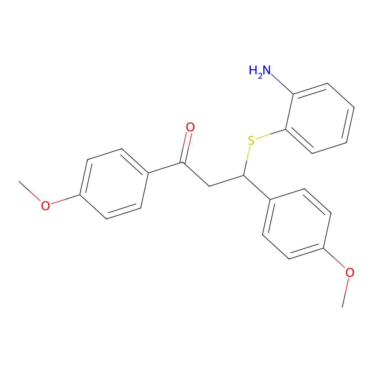 3-[(2-Aminophenyl)sulfanyl]-1,3-bis(4-methoxyphenyl)propan-1-one molecular structure, CAS 302935-23-5