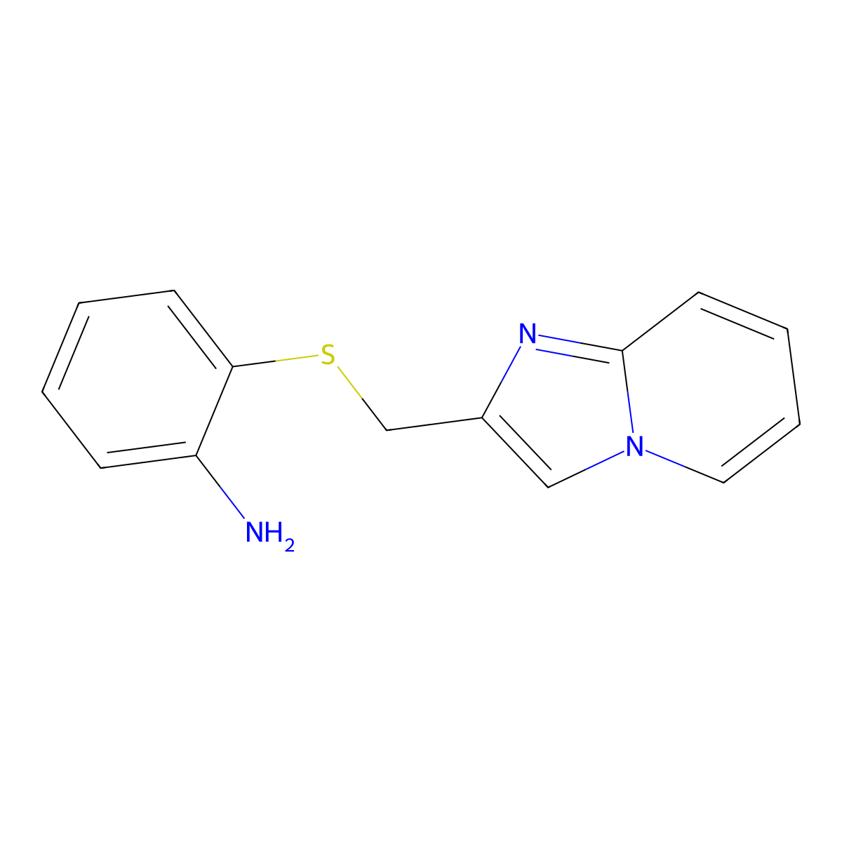 2-((Imidazo[1,2-a]pyridin-2-ylmethyl)thio)aniline molecular structure, CAS 302935-34-8