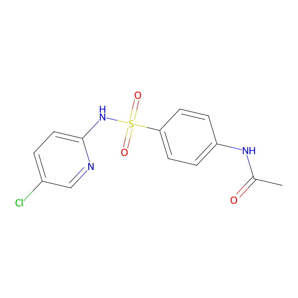 N-{4-[(5-chloropyridin-2-yl)sulfamoyl]phenyl}acetamide molecular structure, CAS 302935-39-3