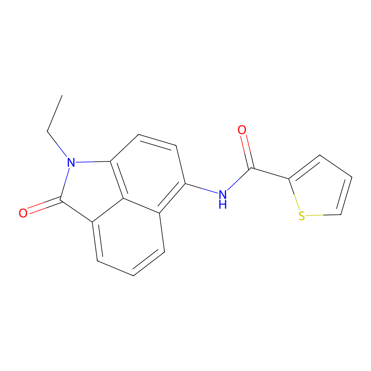 N-(1-ethyl-2-oxo-1,2-dihydrobenzo[cd]indol-6-yl)thiophene-2-carboxamide molecular structure, CAS 302935-57-5