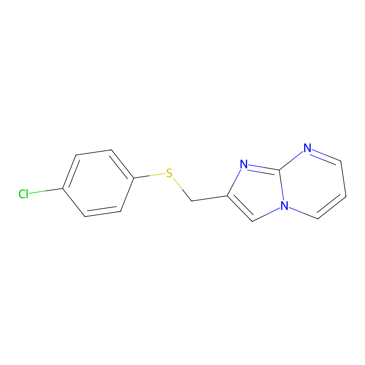 2-[(4-Chlorophenyl)sulfanylmethyl]imidazo[1,2-a]pyrimidine molecular structure, CAS 302935-72-4