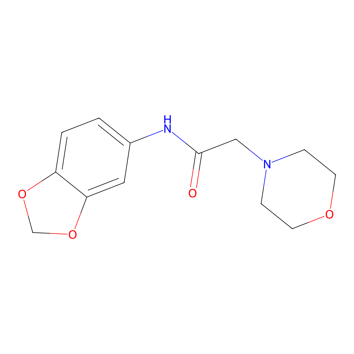 N-(1,3-benzodioxol-5-yl)-2-(morpholin-4-yl)acetamide molecular structure, CAS 302935-90-6