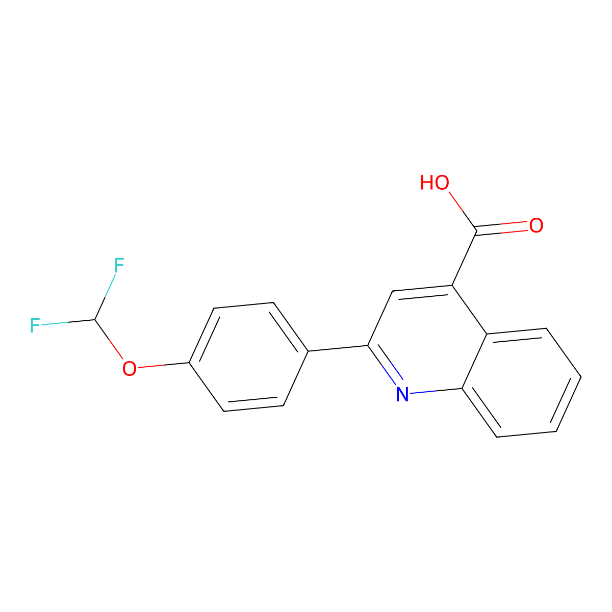 2-[4-(difluoromethoxy)phenyl]quinoline-4-carboxylic Acid molecular structure, CAS 302936-16-9