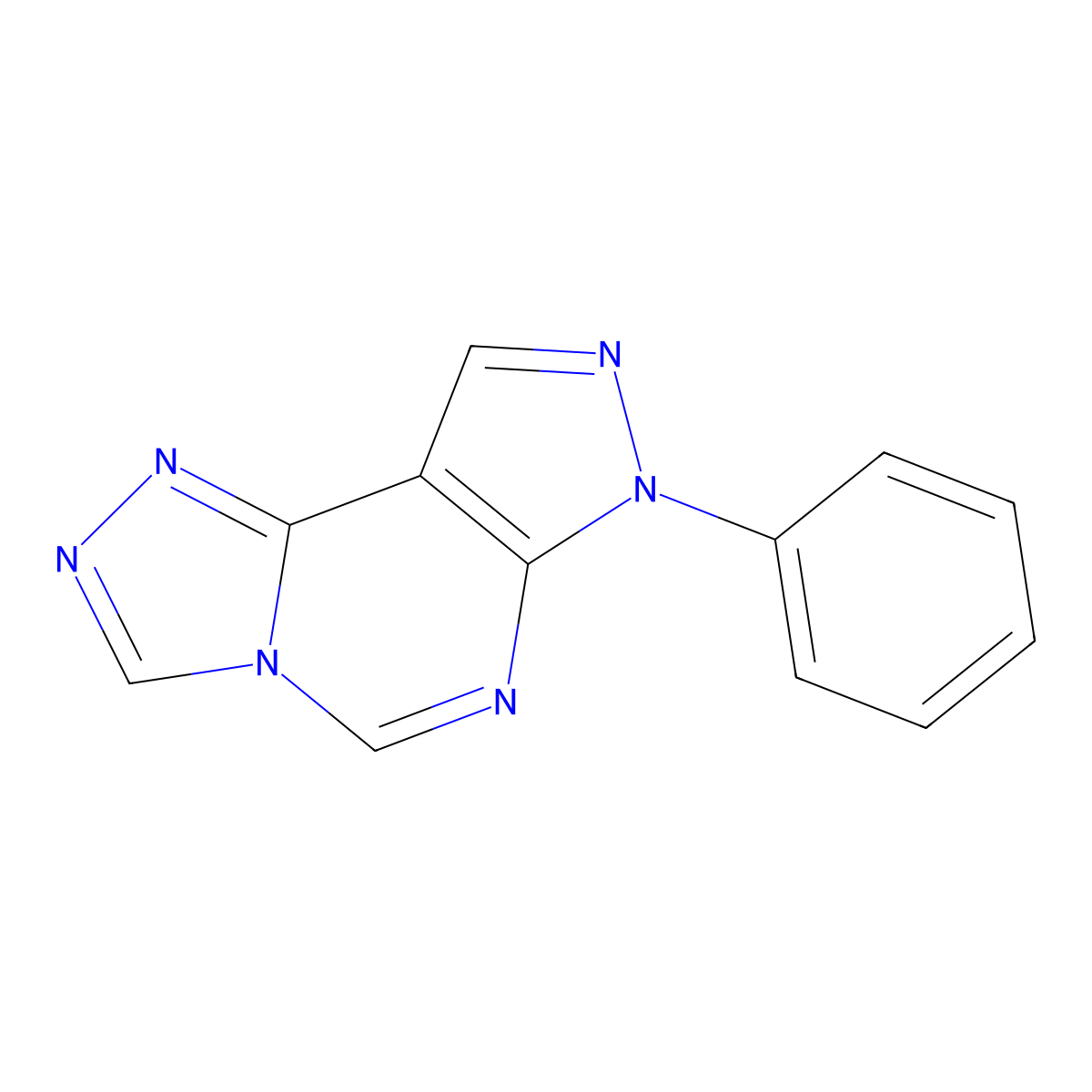 7-phenyl-7H-pyrazolo[4,3-e][1,2,4]triazolo[4,3-c]pyrimidine molecular structure, CAS 302936-32-9