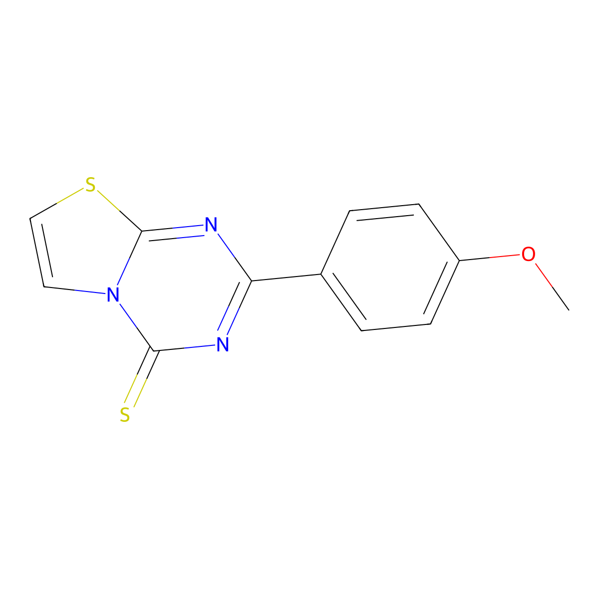 2-(4-methoxyphenyl)-4H-[1,3]thiazolo[3,2-a][1,3,5]triazine-4-thione molecular structure, CAS 302936-76-1