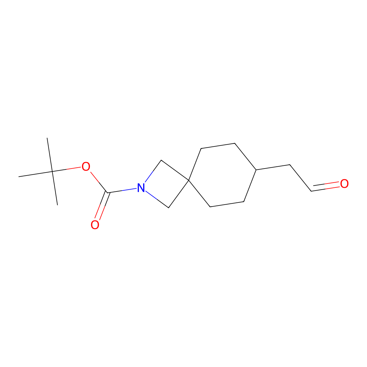 Tert-butyl 7-(2-oxoethyl)-2-azaspiro[3.5]nonane-2-carboxylate molecular structure, CAS 3029366-52-4