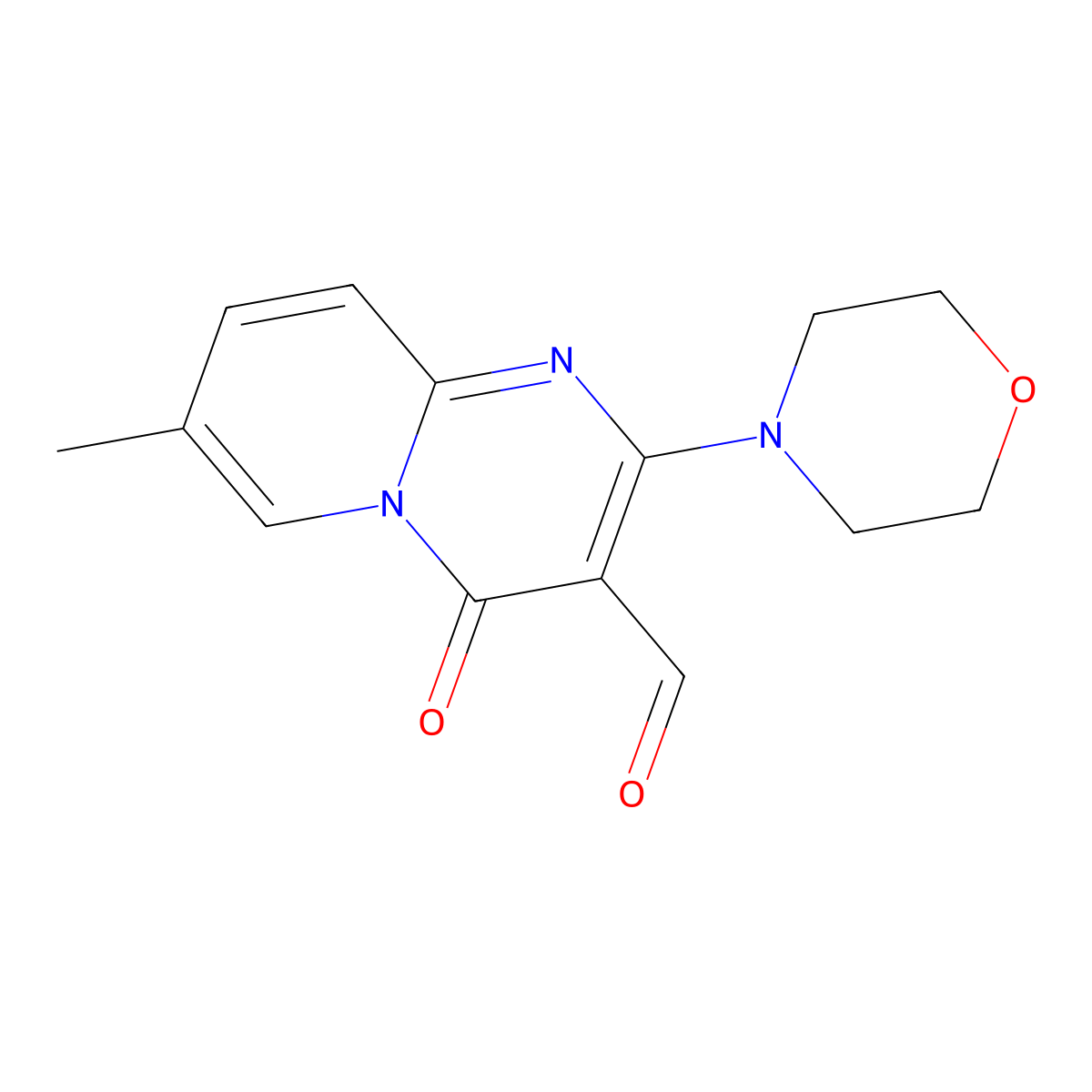 7-methyl-2-(morpholin-4-yl)-4-oxo-4H-pyrido[1,2-a]pyrimidine-3-carbaldehyde molecular structure, CAS 302937-05-9