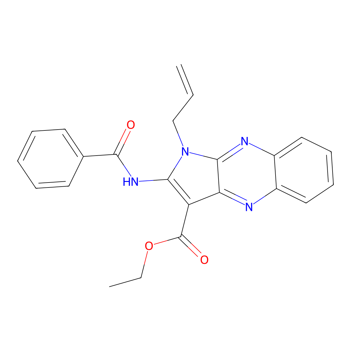 ethyl 1-allyl-2-benzamido-1H-pyrrolo[2,3-b]quinoxaline-3-carboxylate molecular structure, CAS 302937-38-8