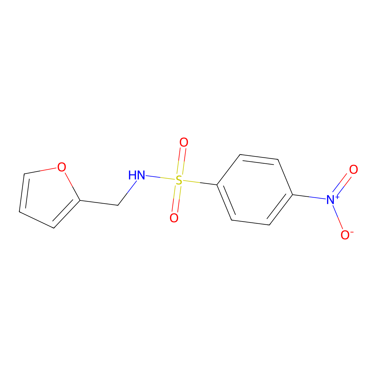 N-(furan-2-ylmethyl)-4-nitrobenzenesulfonamide molecular structure, CAS 302937-68-4