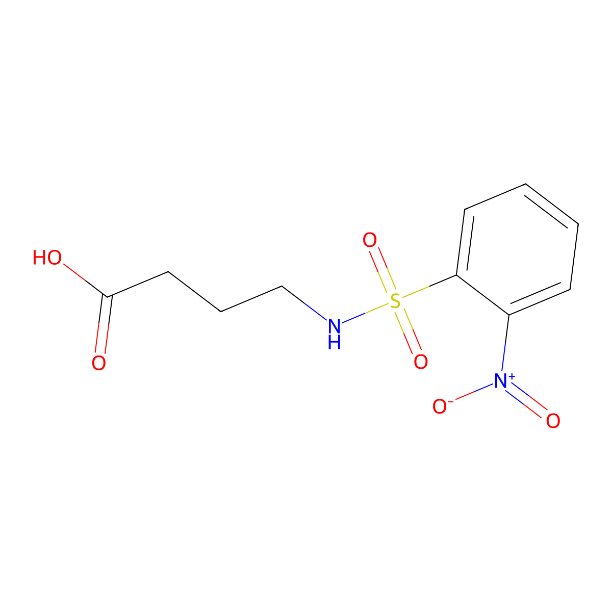 4-{[(2-Nitrophenyl)sulfonyl]amino}butanoic acid molecular structure, CAS 302937-69-5