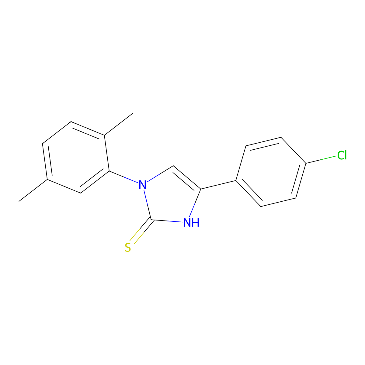4-(4-chlorophenyl)-1-(2,5-dimethylphenyl)-1H-imidazole-2-thiol molecular structure, CAS 302938-49-4