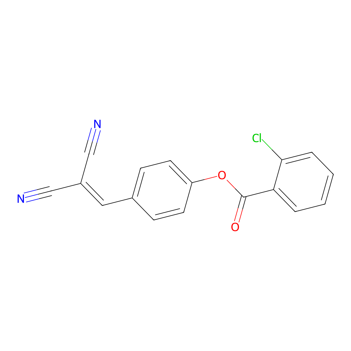 4-(2,2-Dicyanoethenyl)phenyl 2-chlorobenzoate molecular structure, CAS 302938-56-3