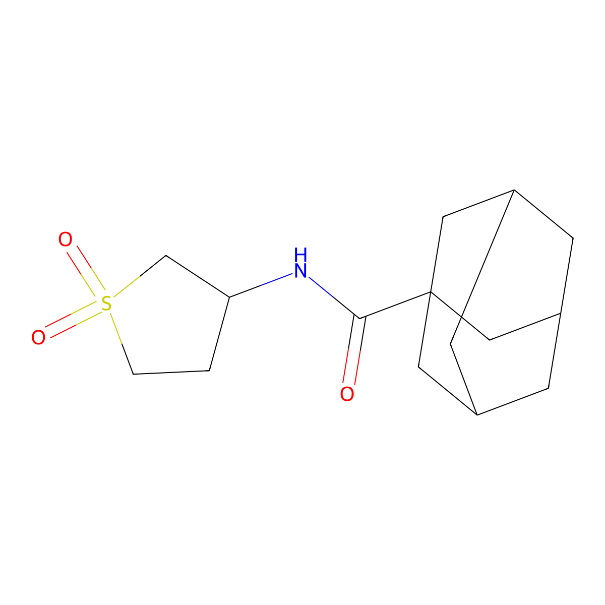 N-(1,1-dioxothiolan-3-yl)adamantane-1-carboxamide molecular structure, CAS 302938-77-8
