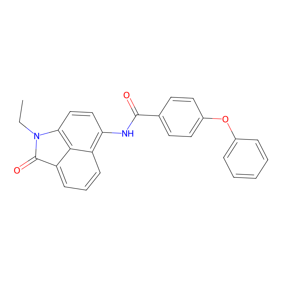 N-(1-ethyl-2-oxo-1,2-dihydrobenzo[cd]indol-6-yl)-4-phenoxybenzamide molecular structure, CAS 302939-21-5