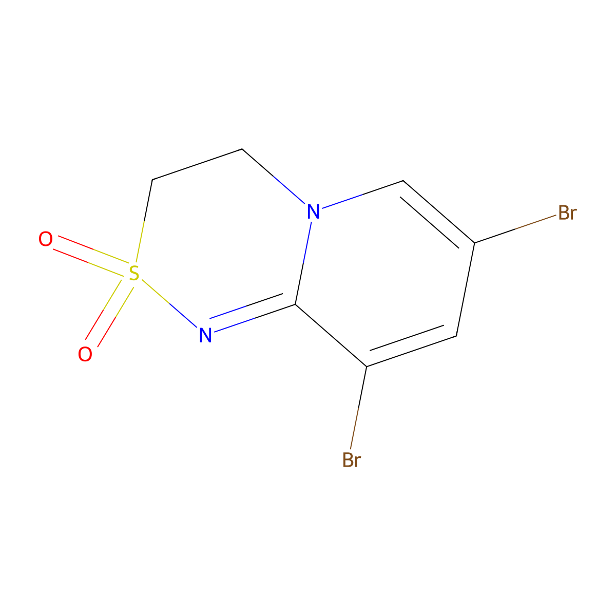7,9-Dibromo-3,4-dihydropyrido[2,1-c][1,2,4]thiadiazine 2,2-dioxide molecular structure, CAS 302939-23-7