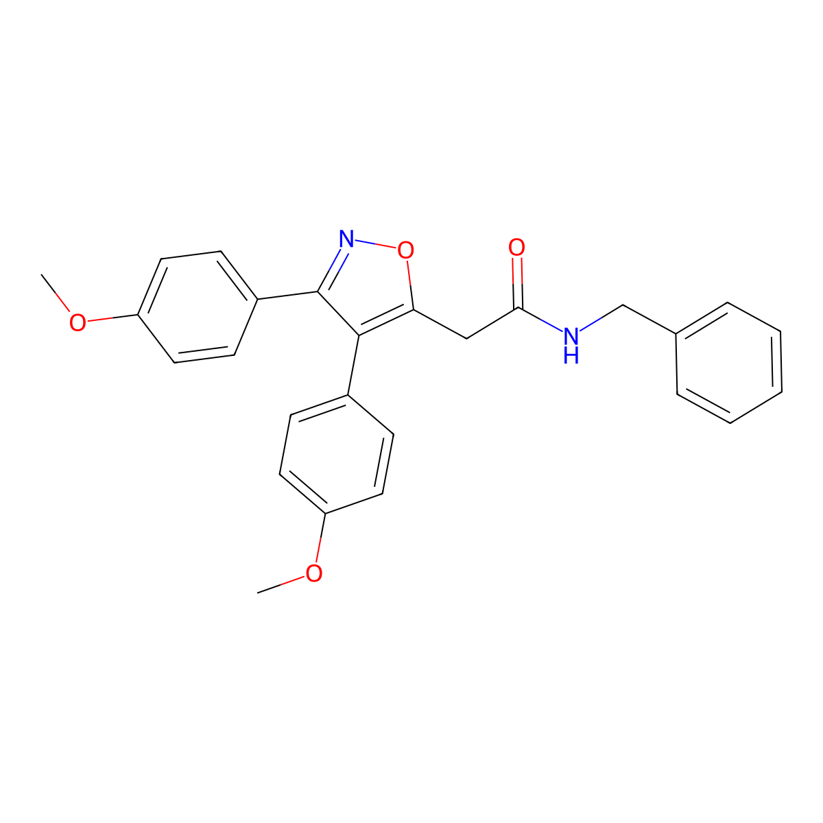 N-benzyl-2-[3,4-bis(4-methoxyphenyl)-1,2-oxazol-5-yl]acetamide molecular structure, CAS 302939-26-0