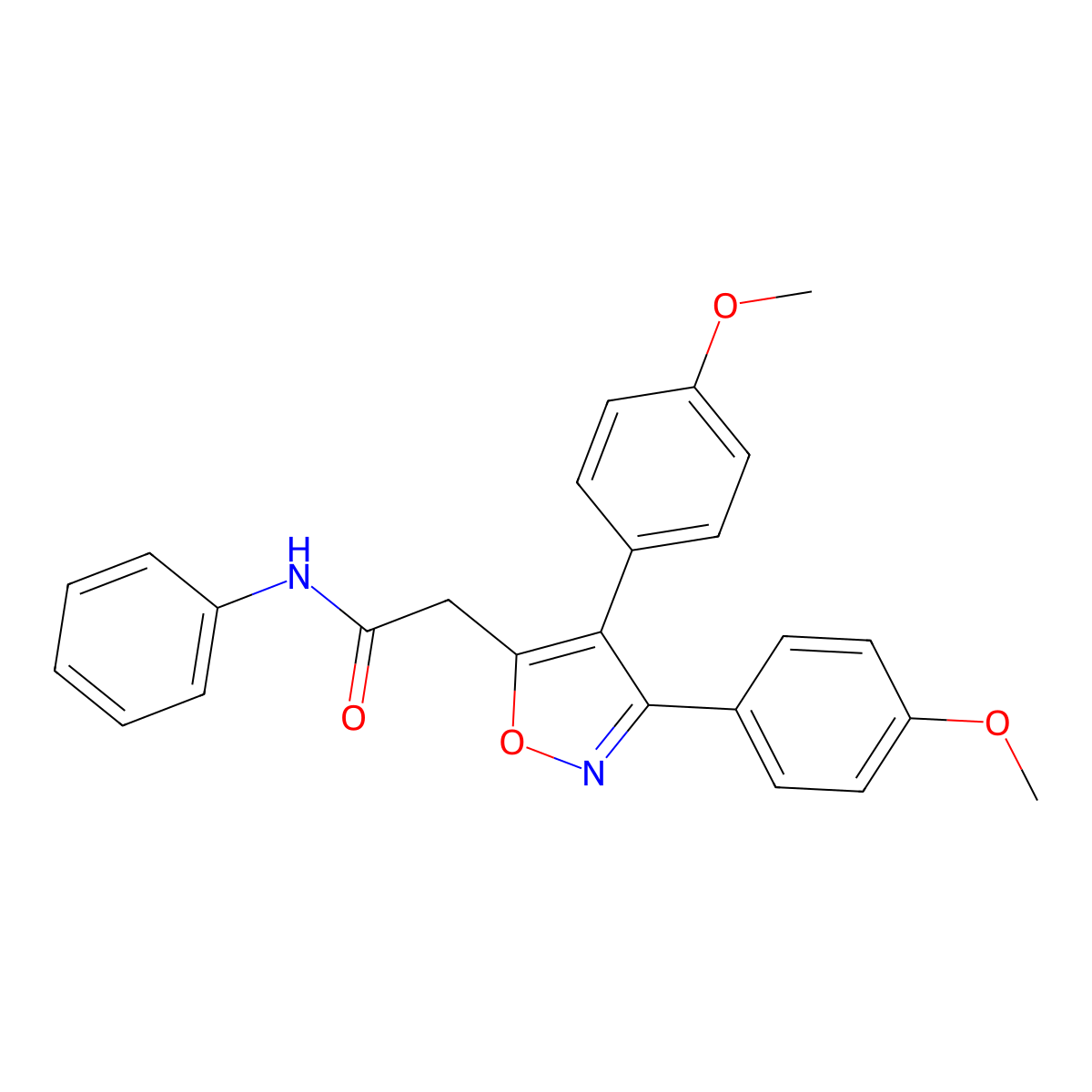2-[3,4-bis(4-methoxyphenyl)-1,2-oxazol-5-yl]-N-phenylacetamide molecular structure, CAS 302939-31-7