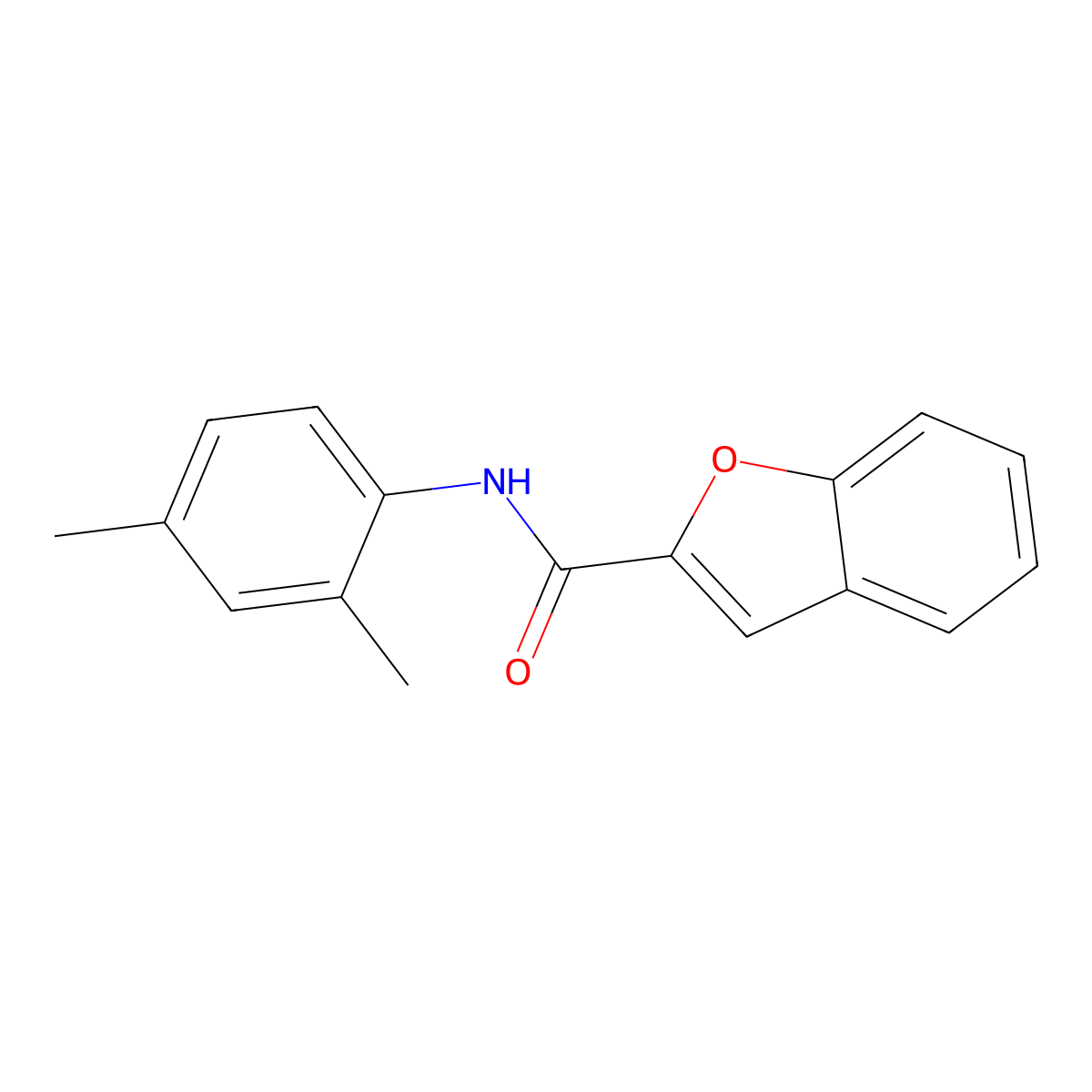 N-(2,4-dimethylphenyl)-1-benzofuran-2-carboxamide molecular structure, CAS 302939-62-4