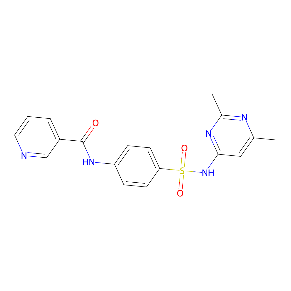 N-[4-(2,6-Dimethyl-pyrimidin-4-ylsulfamoyl)-phenyl]-nicotinamide molecular structure, CAS 302940-10-9