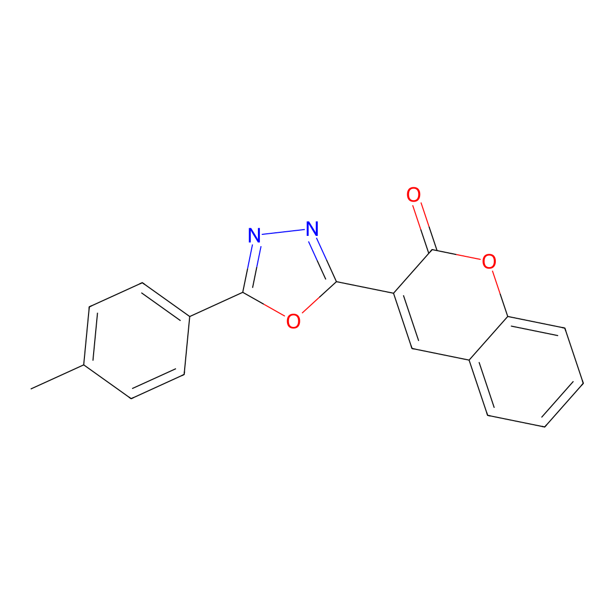 3-[5-(4-Methylphenyl)-1,3,4-oxadiazol-2-YL]-2H-chromen-2-one molecular structure, CAS 302940-21-2