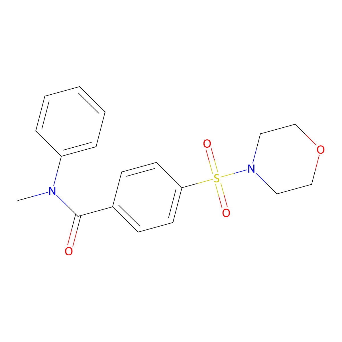 N-methyl-4-(morpholine-4-sulfonyl)-N-phenylbenzamide molecular structure, CAS 302940-26-7