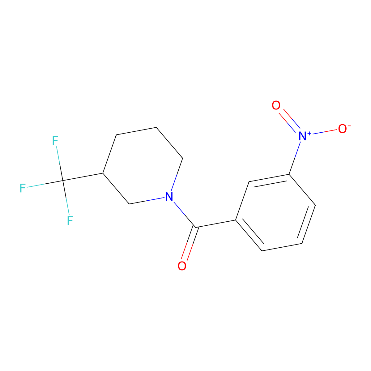 1-(3-Nitrobenzoyl)-3-(trifluoromethyl)piperidine molecular structure, CAS 302940-68-7