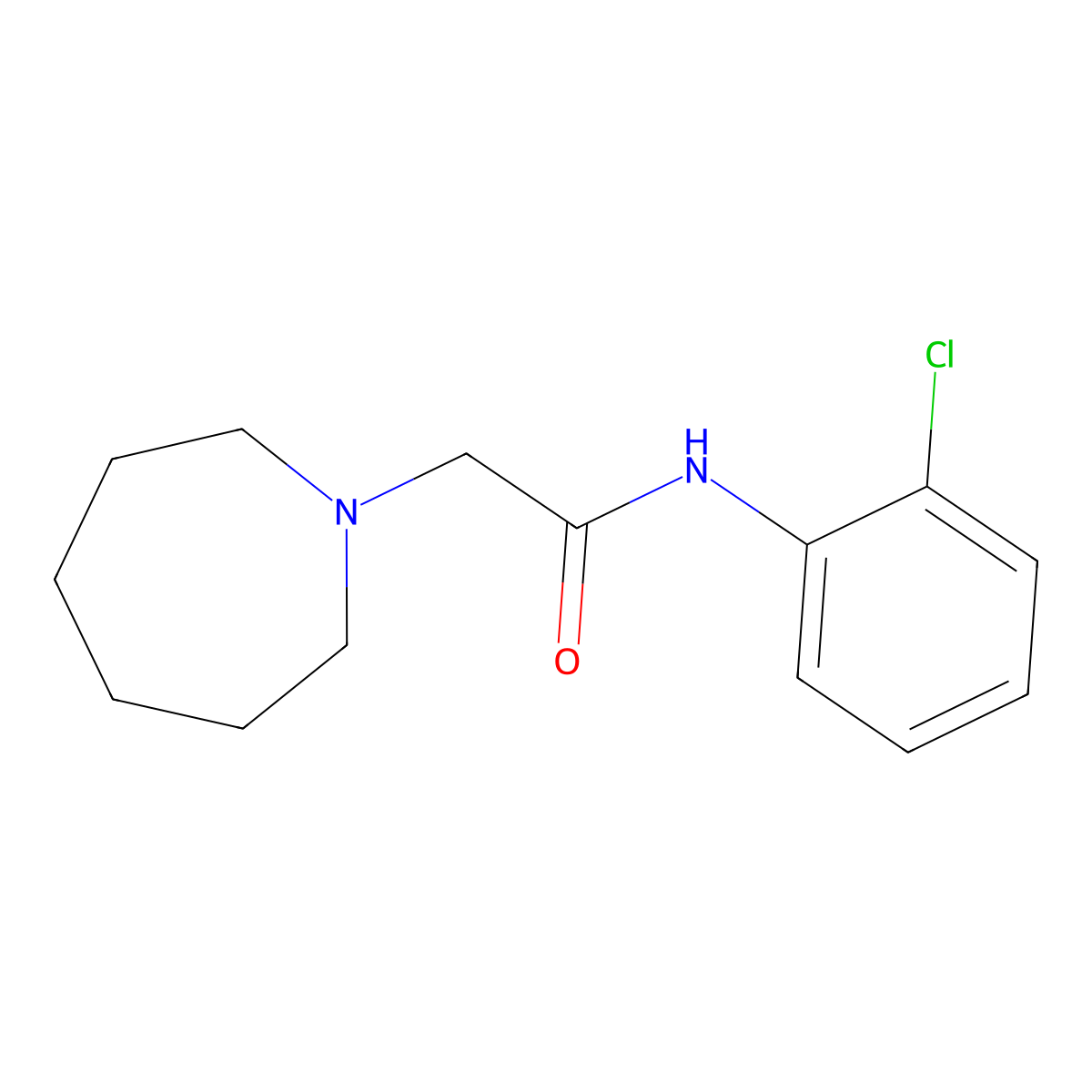 2-(azepan-1-yl)-N-(2-chlorophenyl)acetamide molecular structure, CAS 302940-91-6