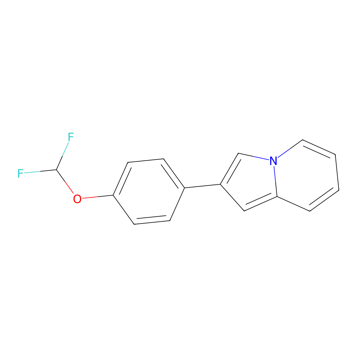 2-[4-(Difluoromethoxy)phenyl]indolizine molecular structure, CAS 302941-18-0
