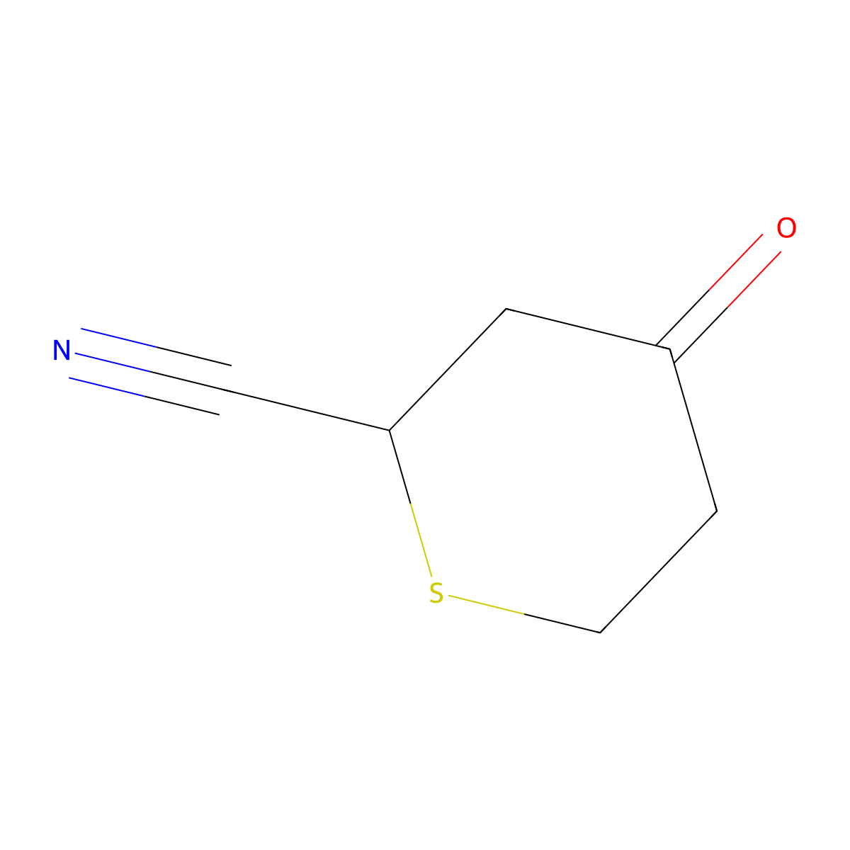 4-Oxothiane-2-carbonitrile molecular structure, CAS 3029452-52-3