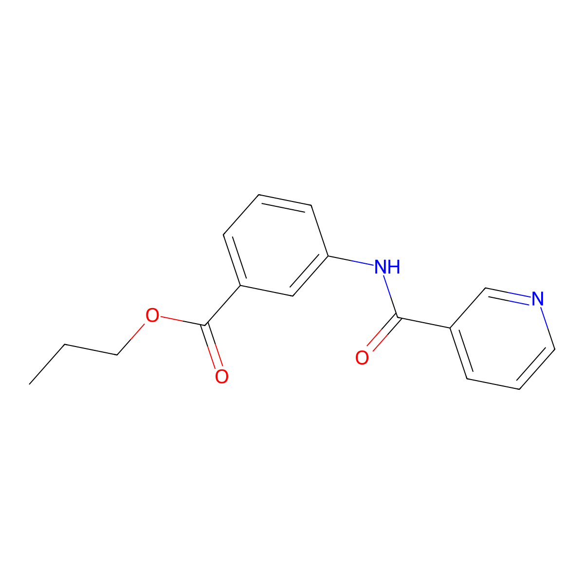 Propyl 3-(3-pyridylcarbonylamino)benzoate molecular structure, CAS 302948-22-7