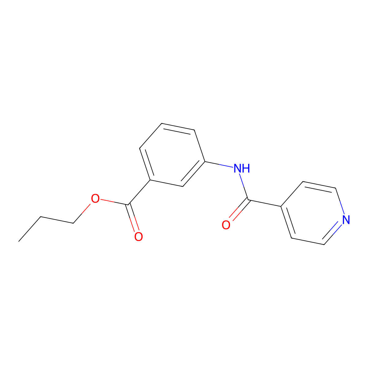 Propyl 3-(4-pyridylcarbonylamino)benzoate molecular structure, CAS 302948-24-9