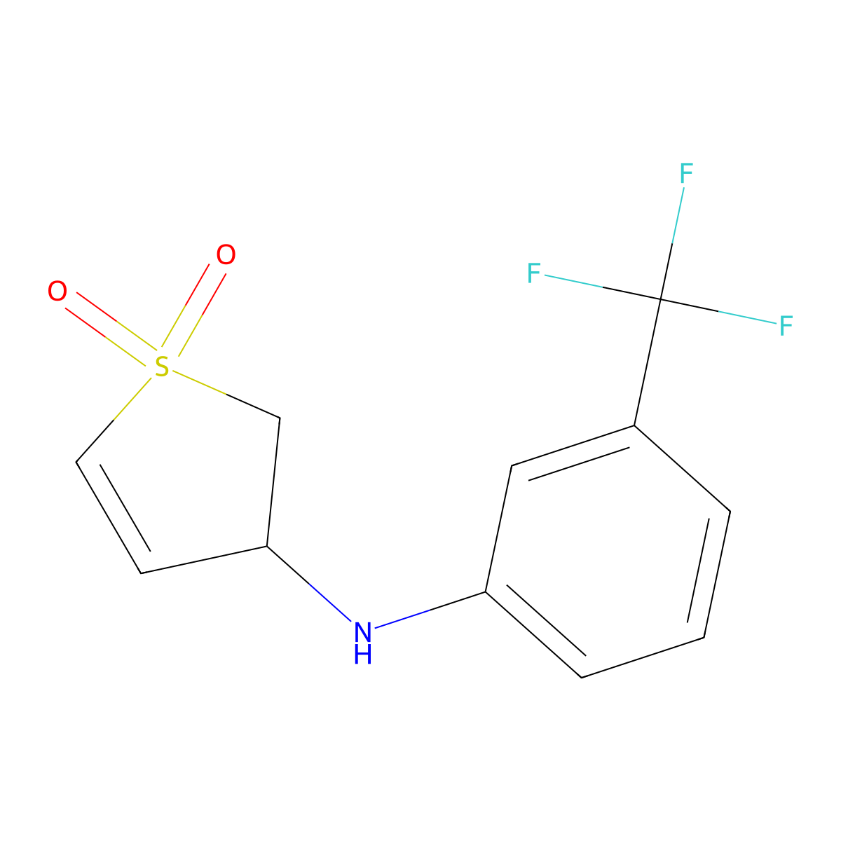 N-(1,1-dioxido-2,3-dihydrothien-3-yl)-N-[3-(trifluoromethyl)phenyl]amine molecular structure, CAS 302948-89-6