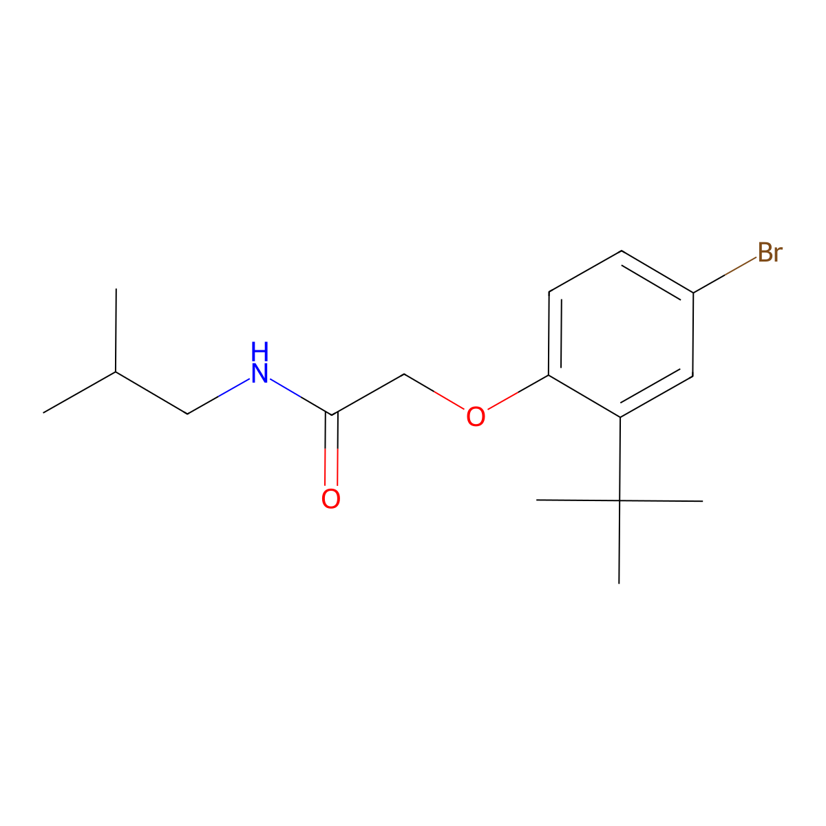 2-(4-bromo-2-tert-butylphenoxy)-N-(2-methylpropyl)acetamide molecular structure, CAS 302949-66-2