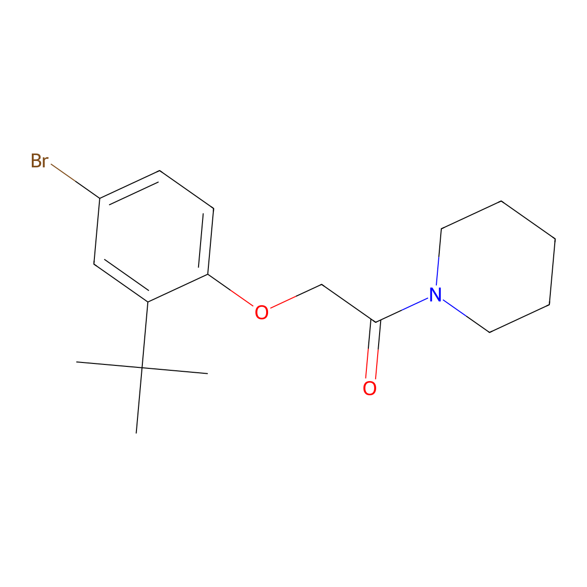 1-[(4-Bromo-2-tert-butylphenoxy)acetyl]piperidine molecular structure, CAS 302949-67-3