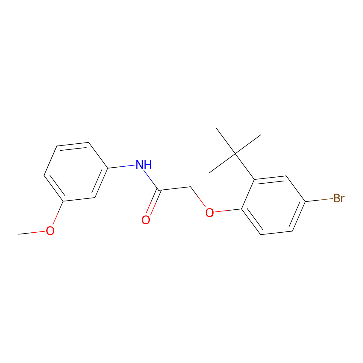 2-(4-bromo-2-tert-butylphenoxy)-N-(3-methoxyphenyl)acetamide molecular structure, CAS 302949-73-1
