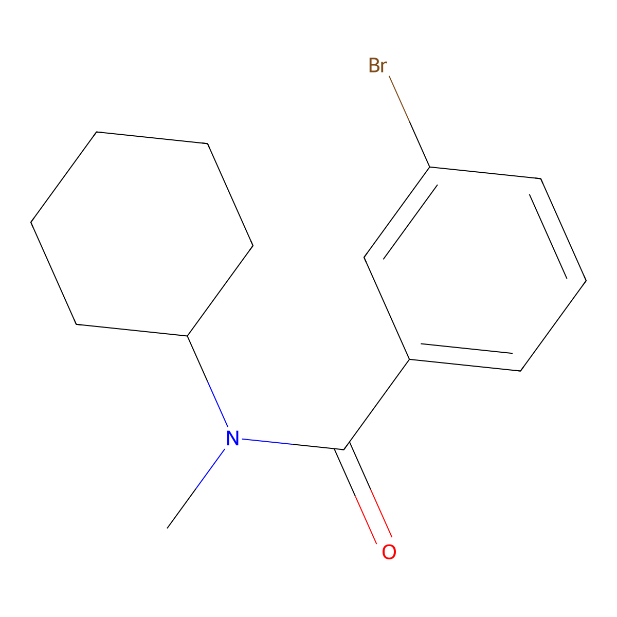 3-bromo-N-cyclohexyl-N-methylbenzamide molecular structure, CAS 302950-37-4