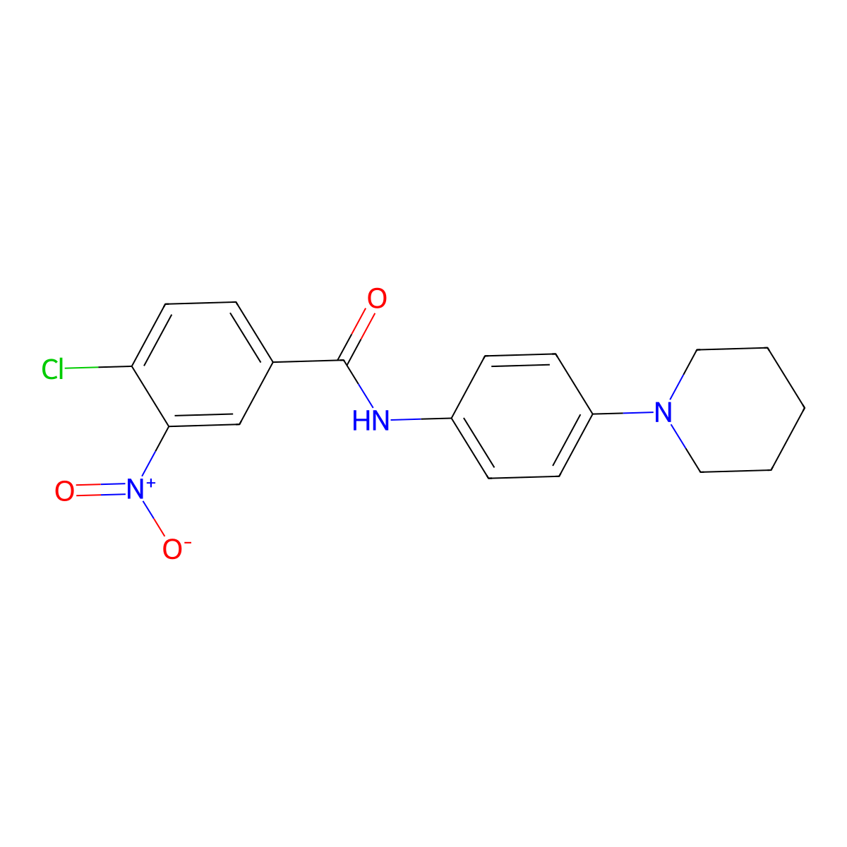 4-chloro-3-nitro-N-[4-(piperidin-1-yl)phenyl]benzamide molecular structure, CAS 302950-39-6