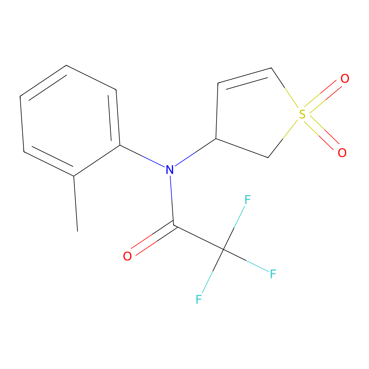N-(1,1-dioxido-2,3-dihydrothiophen-3-yl)-2,2,2-trifluoro-N-(2-methylphenyl)acetamide molecular structure, CAS 302950-41-0